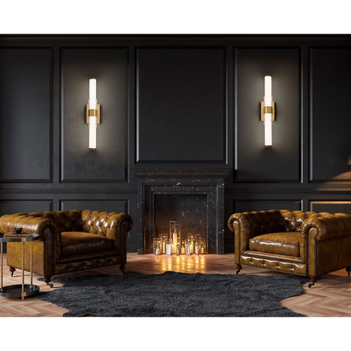 Z-Lite Egon 1 Light 25W Vanity, Modern Gold/Matte Opal