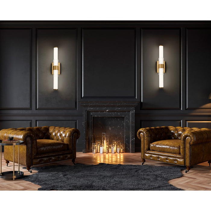 Z-Lite Egon 1 Light 25W Vanity, Modern Gold/Matte Opal