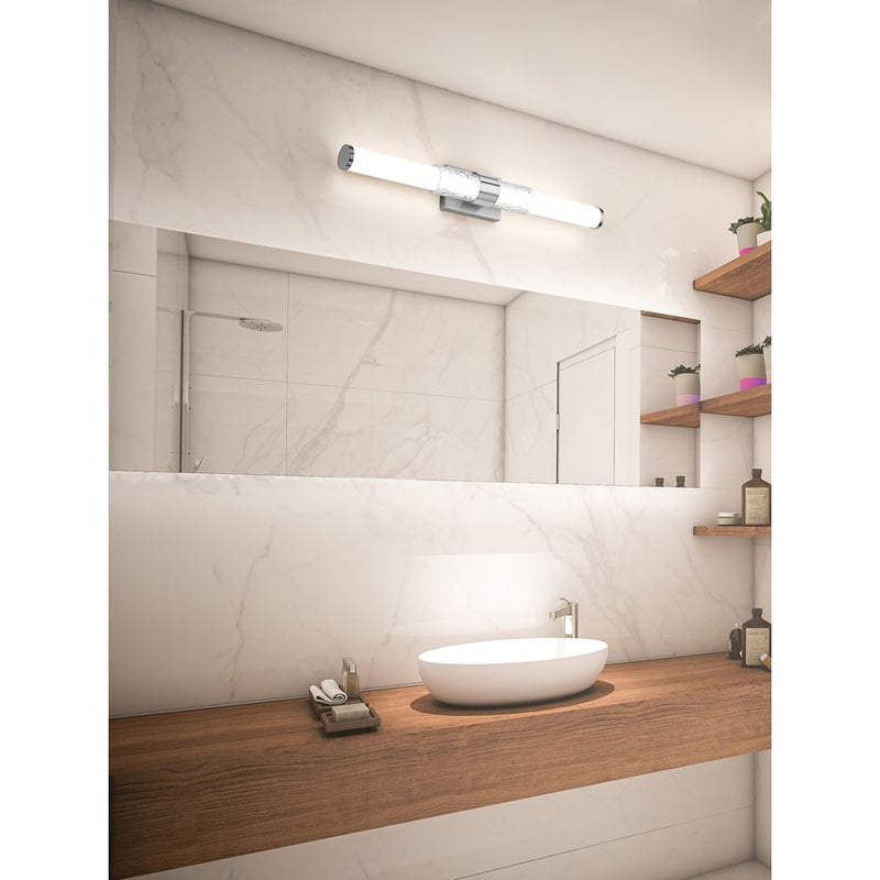 Z-Lite Egon 1 Light 32W Vanity, Brushed Nickel/Matte Opal