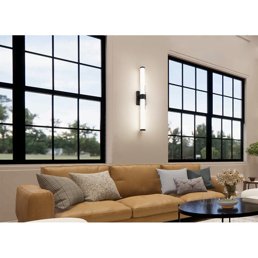 Z-Lite Egon 1 Light 32W Vanity, Matte Black/Matte Opal