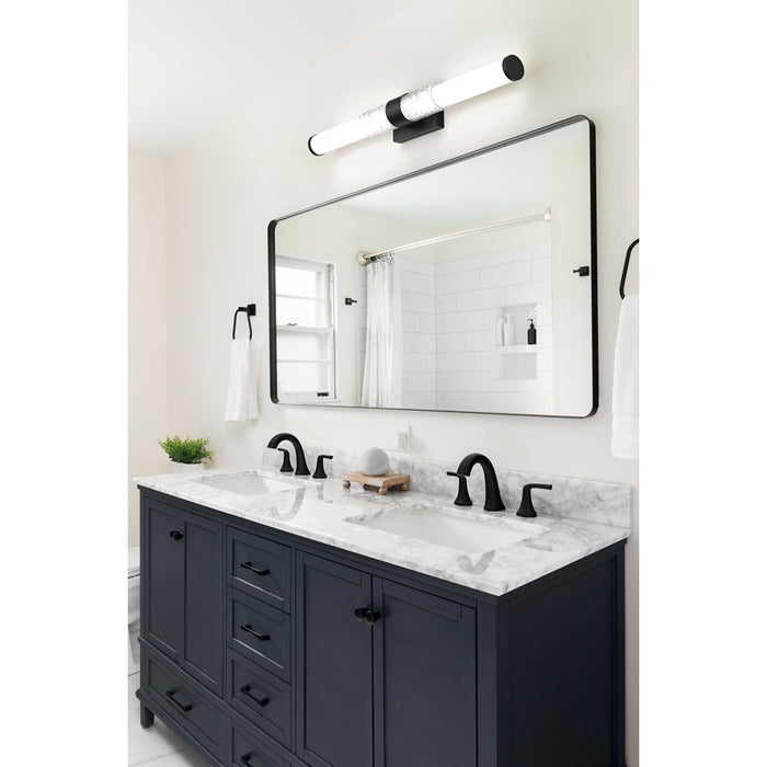 Z-Lite Egon 1 Light 32W Vanity, Matte Black/Matte Opal