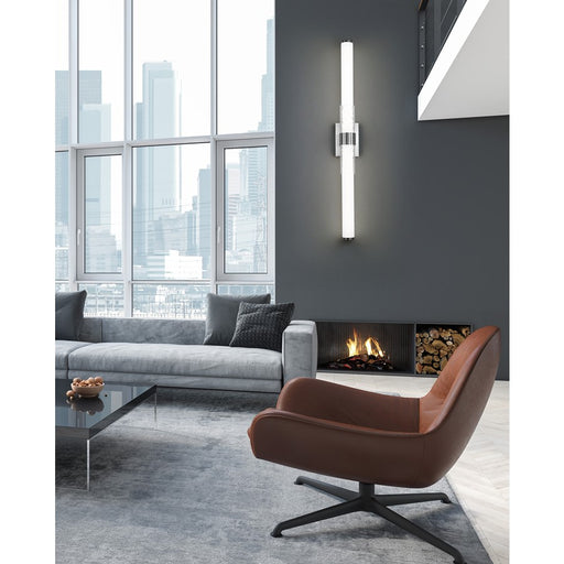 Z-Lite Egon 1 Light 40W Vanity, Brushed Nickel/Matte Opal