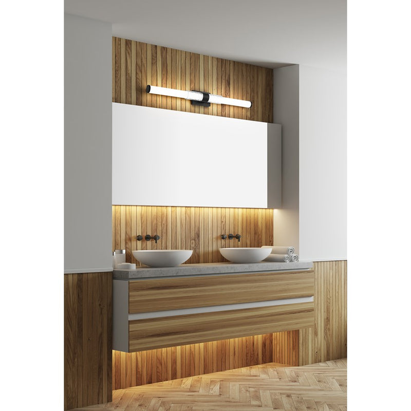 Z-Lite Egon 1 Light 40W Vanity, Matte Black/Matte Opal