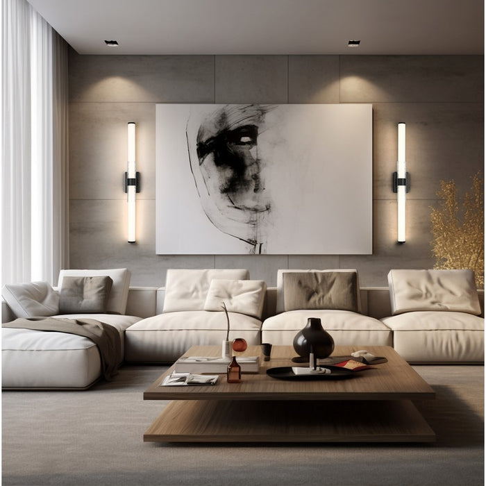 Z-Lite Egon 1 Light 40W Vanity, Matte Black/Matte Opal