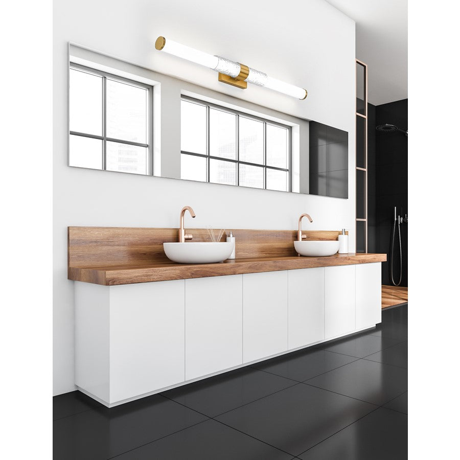 Z-Lite Egon 1 Light 40W Vanity, Modern Gold/Matte Opal
