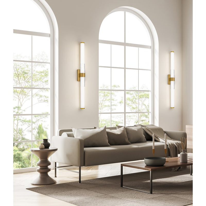 Z-Lite Egon 1 Light 40W Vanity, Modern Gold/Matte Opal