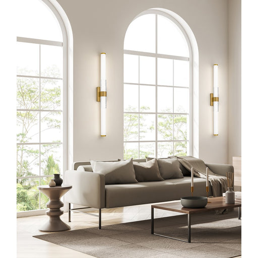 Z-Lite Egon 1 Light 40W Vanity, Modern Gold/Matte Opal