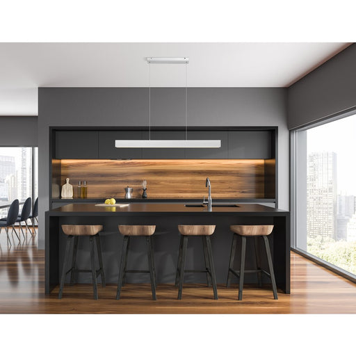 Z-Lite Hudson 1Lt 45" Linear Chandelier, Nickel/Frosted