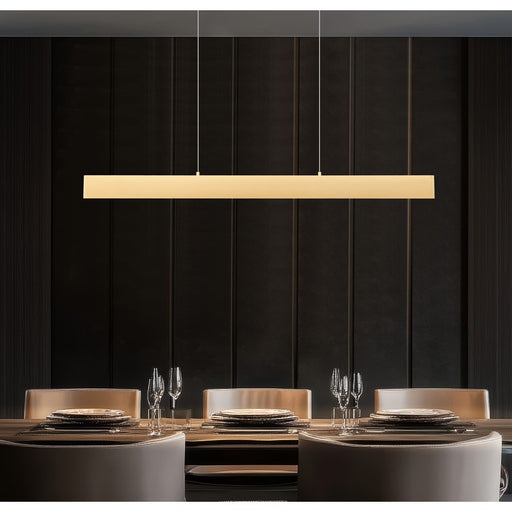 Z-Lite Hudson 1 Light 45" Linear Chandelier, Gold/Frosted