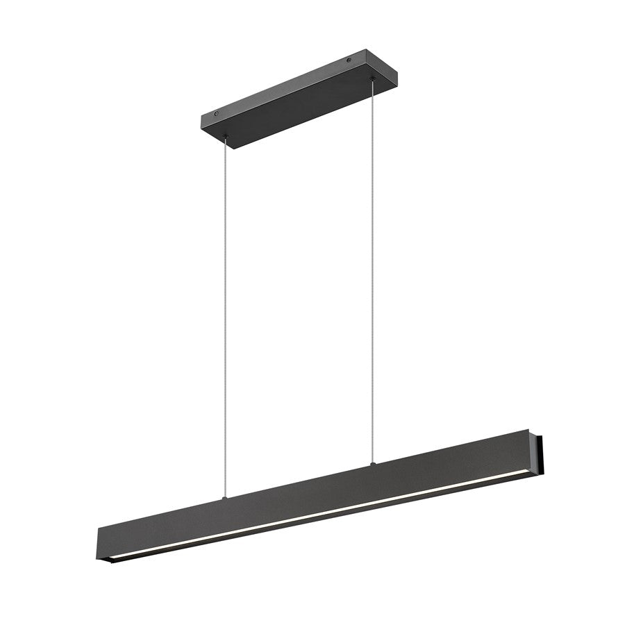 Z-Lite Hudson 1Lt 45" Linear Chandelier, Matte Black/Frosted - 1016-45L-MB-LED