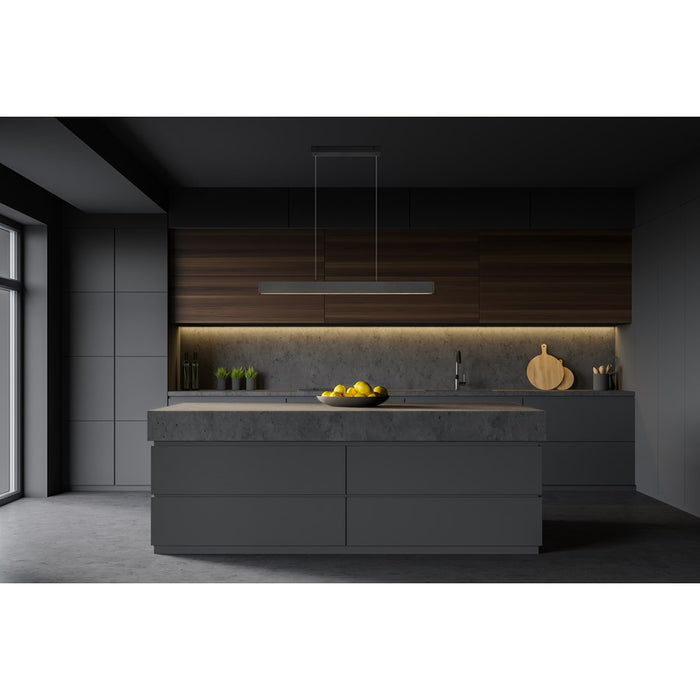 Z-Lite Hudson 1 Light 45" Linear Chandelier, Matte Black/Frosted