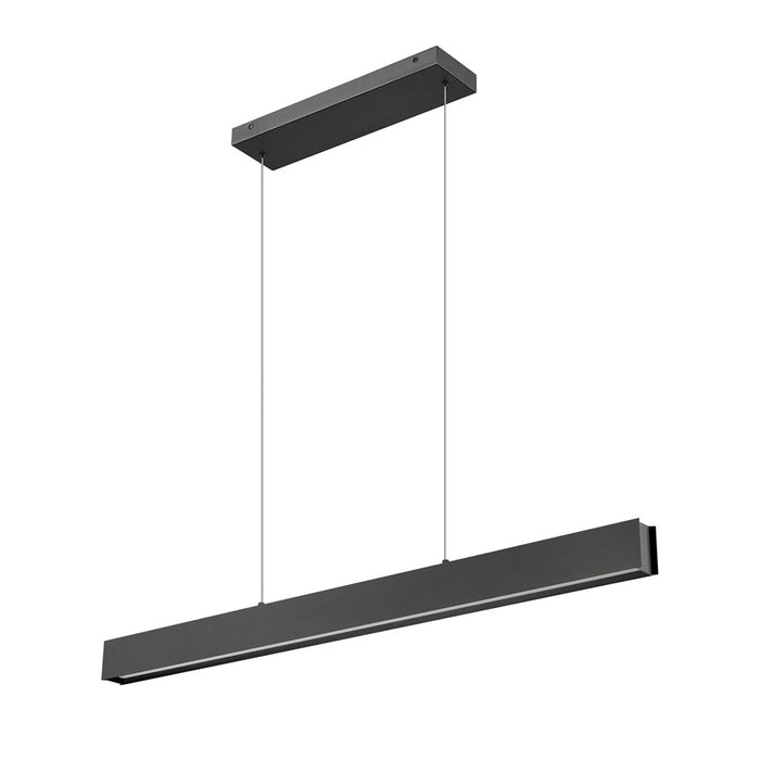 Z-Lite Hudson 1Lt 45" Linear Chandelier, Matte Black/Frosted