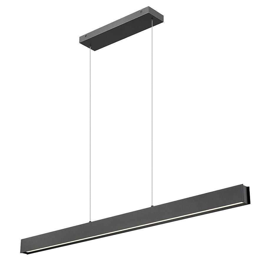 Z-Lite Hudson 1 Light 55" Linear Chandelier, Matte Black/Frosted - 1016-55L-MB-LED