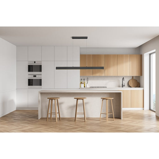 Z-Lite Hudson 1Lt 55" Linear Chandelier, Matte Black/Frosted