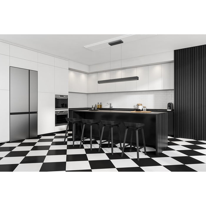 Z-Lite Hudson 1Lt 55" Linear Chandelier, Matte Black/Frosted