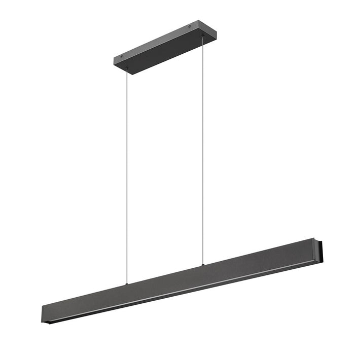 Z-Lite Hudson 1 Light 55" Linear Chandelier, Matte Black/Frosted