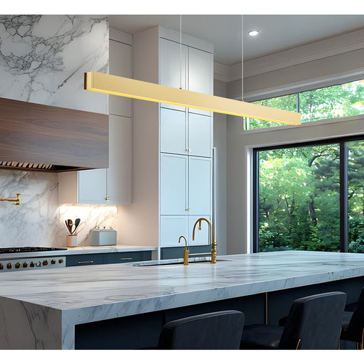 Z-Lite Hudson 1 Light 72" Linear Chandelier, Gold/Frosted