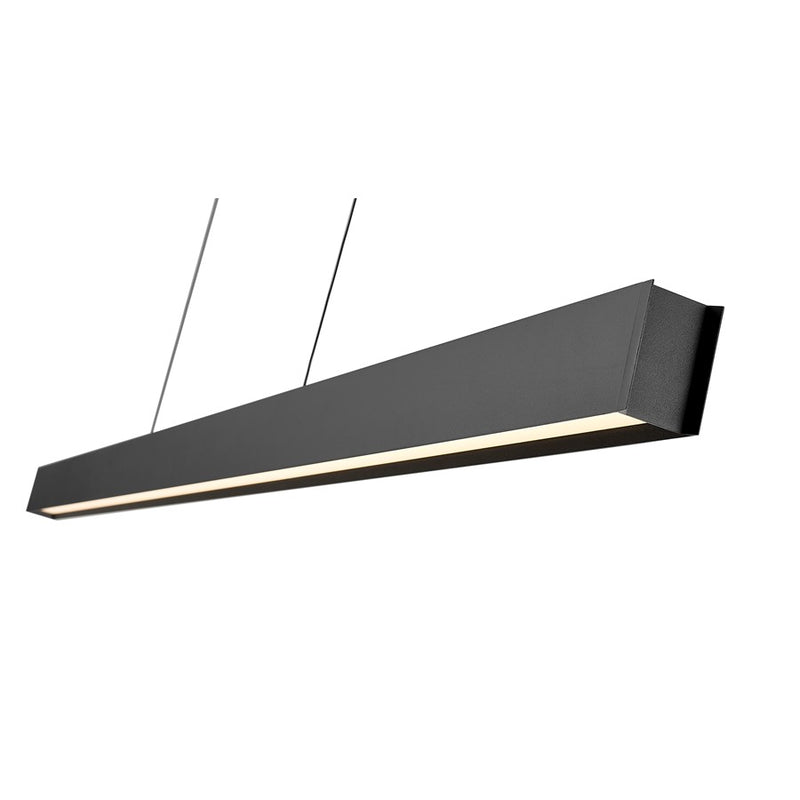 Z-Lite Hudson 1 Light Linear Chandelier, Matte Black/Frosted