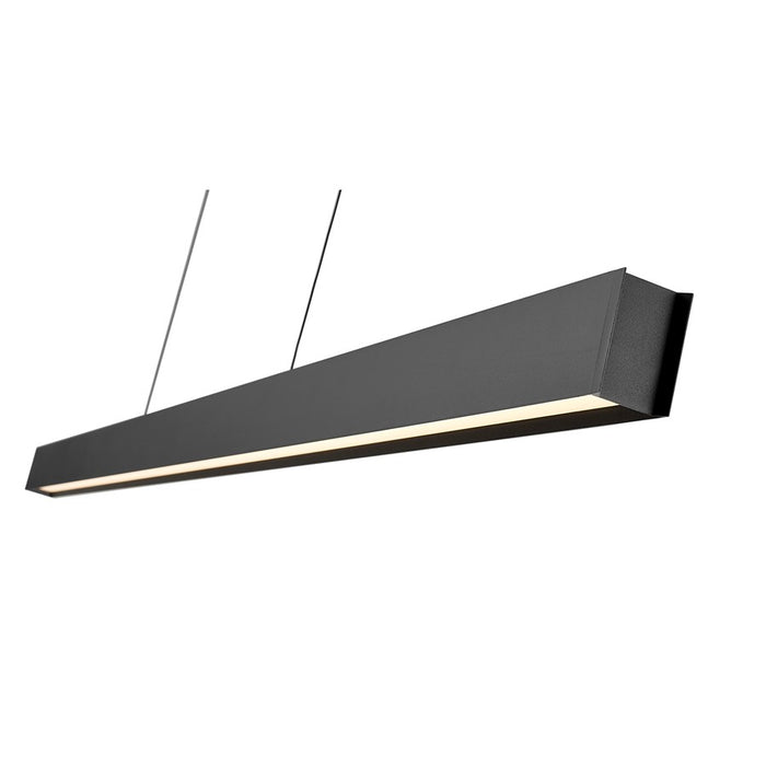 Z-Lite Hudson 1 Light Linear Chandelier, Matte Black/Frosted