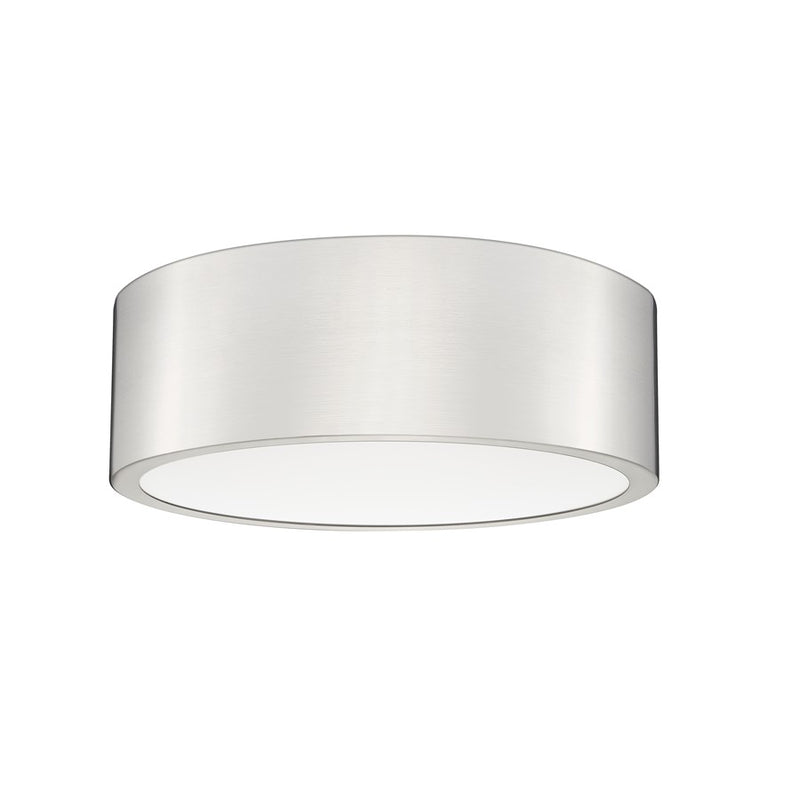 Z-Lite Coronado 1 Light 12.25" Flush Mount, Brushed Nickel/Frosted