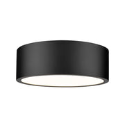 Z-Lite Coronado 1 Light 12.25" Flush Mount, Matte Black/Frosted - 1017F12-MB-LED