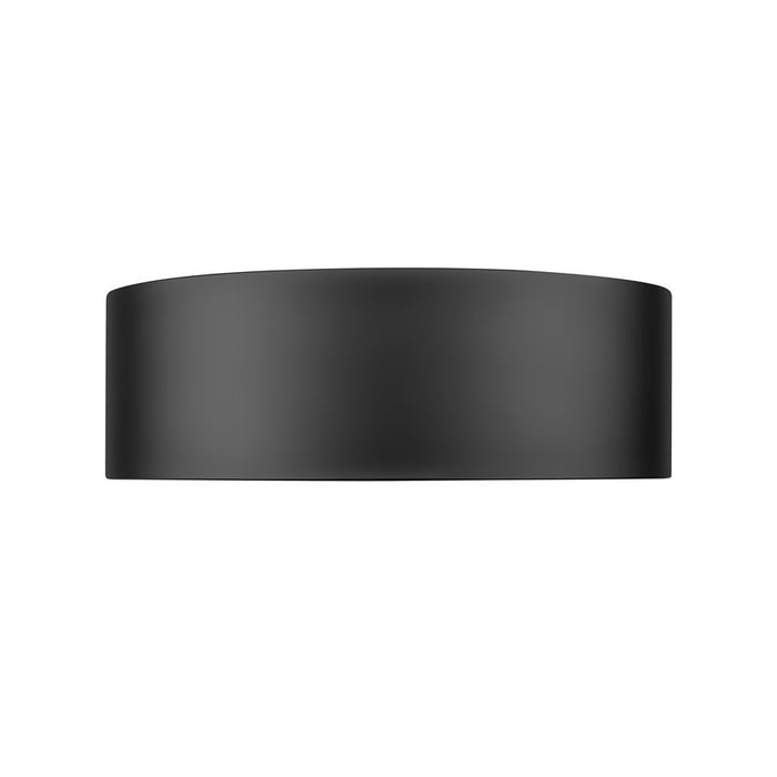 Z-Lite Coronado 1 Light 12.25" Flush Mount, Matte Black/Frosted