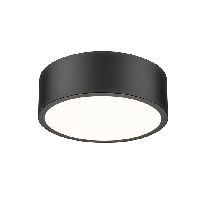 Z-Lite Coronado 1 Light 12.25" Flush Mount, Matte Black/Frosted