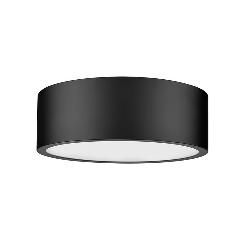 Z-Lite Coronado 1 Light 12.25" Flush Mount, Matte Black/Frosted