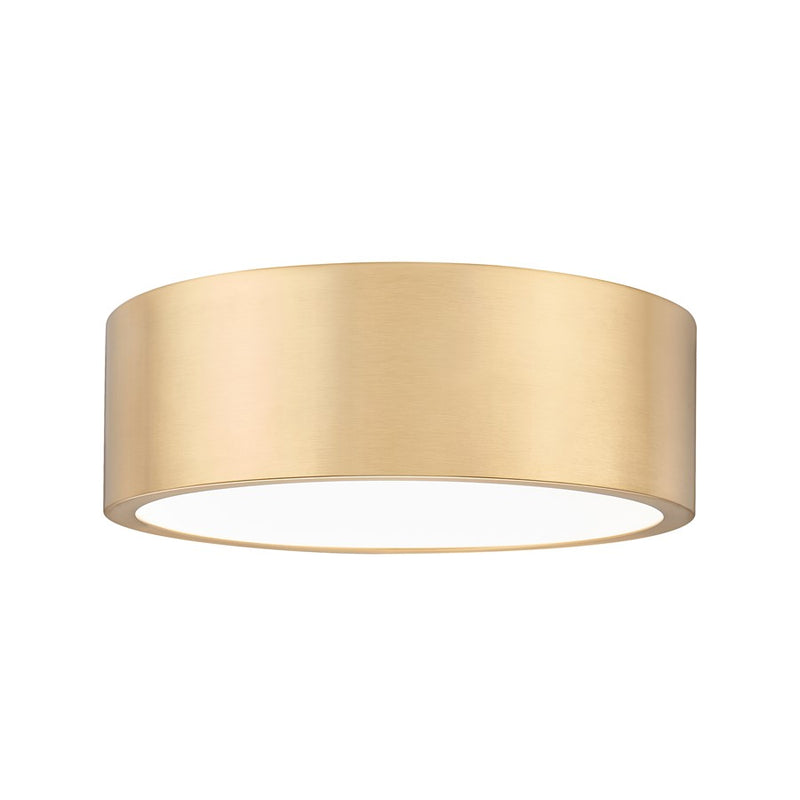 Z-Lite Coronado 1Lt 12.25" Flush Mount, Modern Gold/Frosted - 1017F12-MGLD-LED