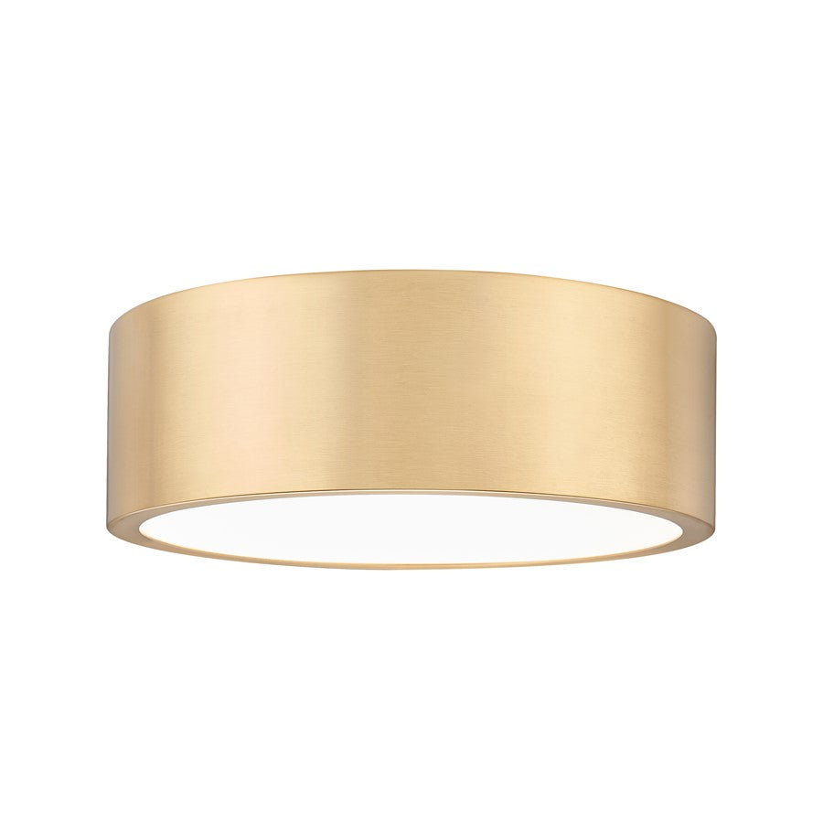 Z-Lite Coronado 1Lt 12.25" Flush Mount, Modern Gold/Frosted - 1017F12-MGLD-LED