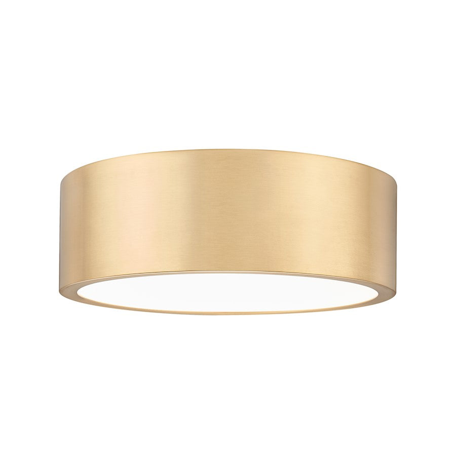 Z-Lite Coronado 1 Light 12.25" Flush Mount, Modern Gold/Frosted - 1017F12-MGLD-LED