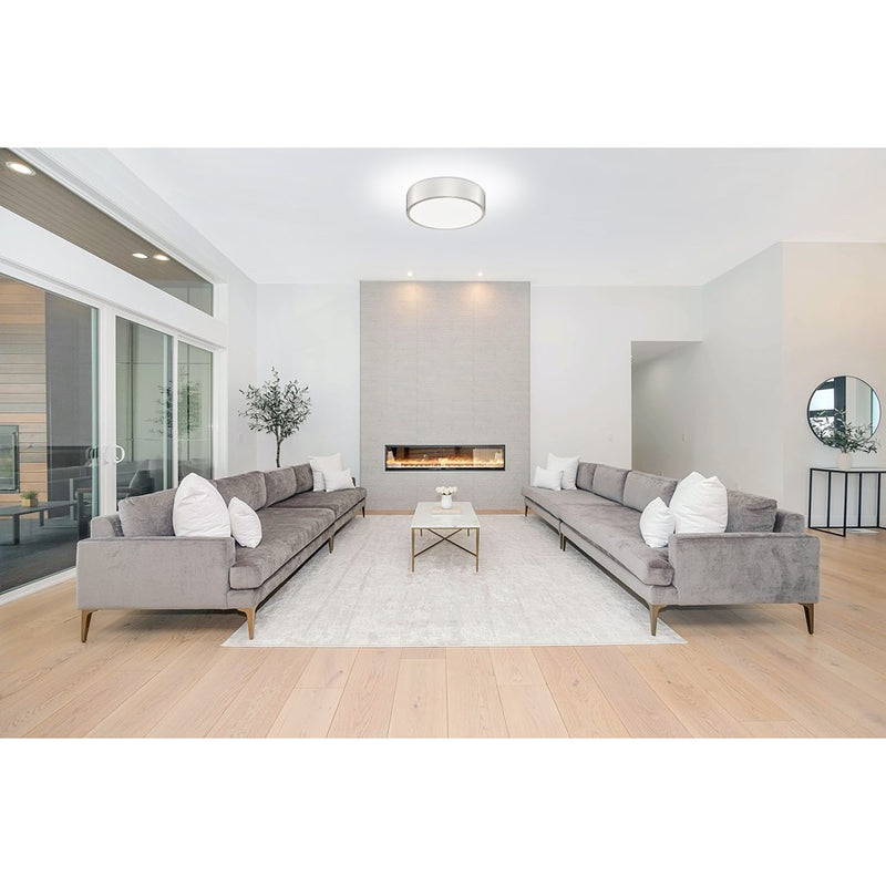 Z-Lite Coronado 1 Light 16" Flush Mount, Brushed Nickel/Frosted