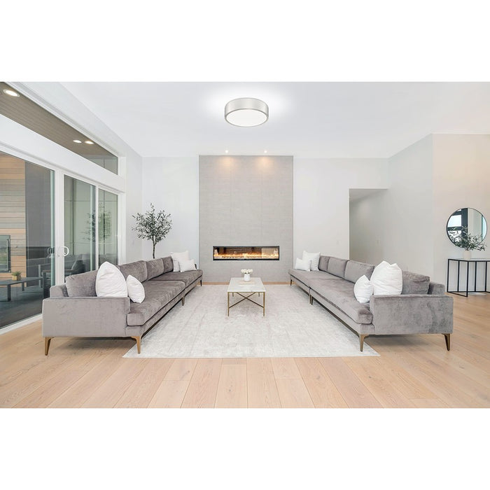 Z-Lite Coronado 1 Light 16" Flush Mount, Brushed Nickel/Frosted