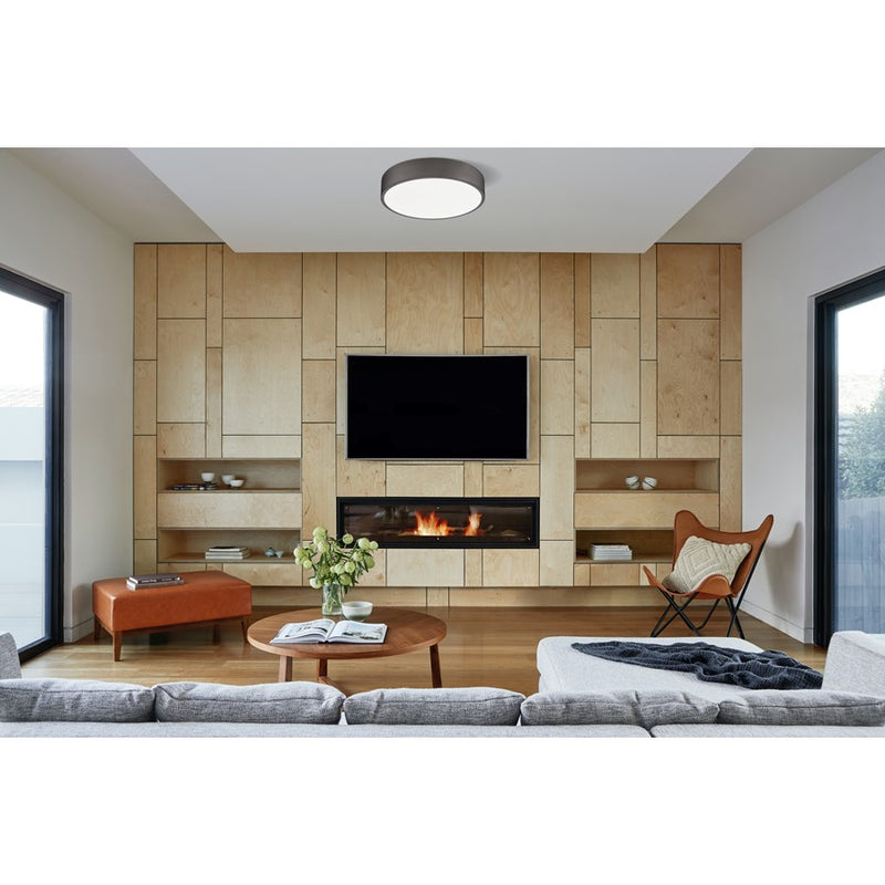 Z-Lite Coronado 1 Light 16" Flush Mount, Bronze/Frosted