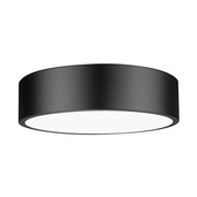 Z-Lite Coronado 1 Light 16" Flush Mount, Matte Black/Frosted - 1017F16-MB-LED