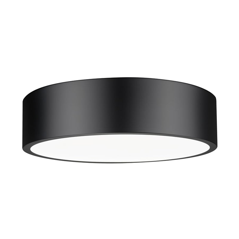 Z-Lite Coronado 1 Light 16" Flush Mount, Matte Black/Frosted - 1017F16-MB-LED