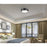 Z-Lite Coronado 1 Light 16" Flush Mount, Matte Black/Frosted