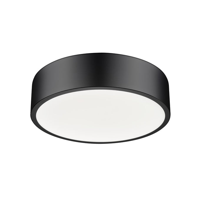 Z-Lite Coronado 1 Light 16" Flush Mount, Matte Black/Frosted