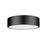 Z-Lite Coronado 1 Light 16" Flush Mount, Matte Black/Frosted