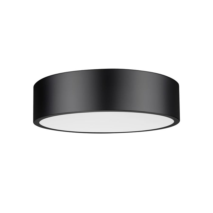 Z-Lite Coronado 1 Light 16" Flush Mount, Matte Black/Frosted