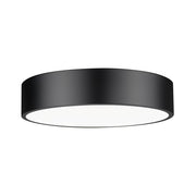 Z-Lite Coronado 1 Light 20" Flush Mount, Matte Black/Frosted - 1017F20-MB-LED