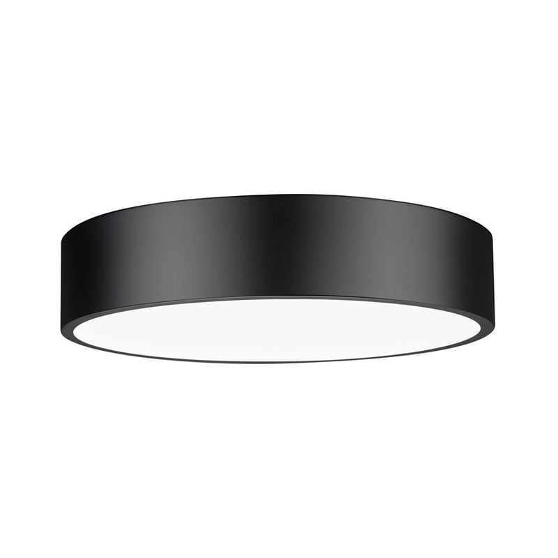 Z-Lite Coronado 1 Light 20" Flush Mount, Matte Black/Frosted - 1017F20-MB-LED