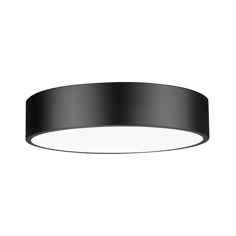 Z-Lite Coronado 1 Light 20" Flush Mount, Matte Black/Frosted - 1017F20-MB-LED