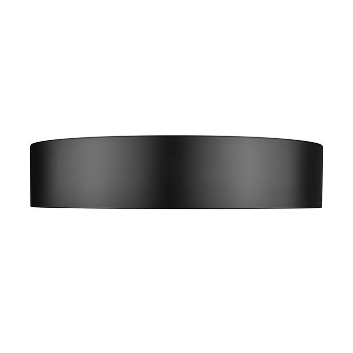 Z-Lite Coronado 1 Light 20" Flush Mount, Matte Black/Frosted