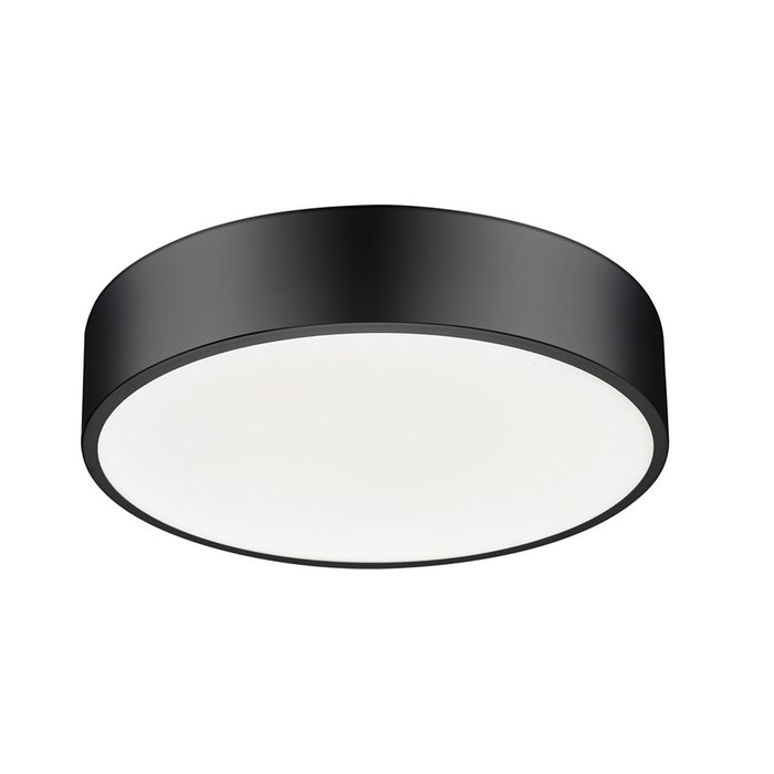 Z-Lite Coronado 1 Light 20" Flush Mount, Matte Black/Frosted