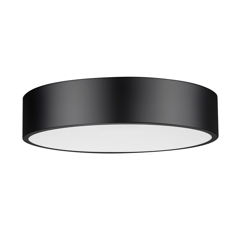 Z-Lite Coronado 1 Light 20" Flush Mount, Matte Black/Frosted
