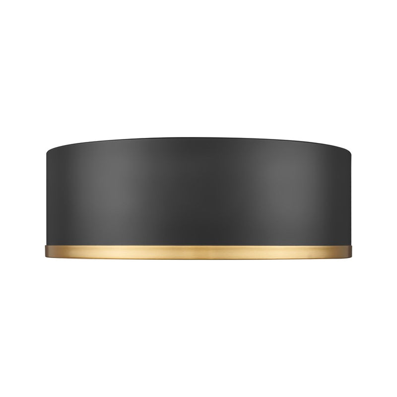 Z-Lite Bradley 1Lt 12.25" Flush Mount, Black/Gold/Frosted