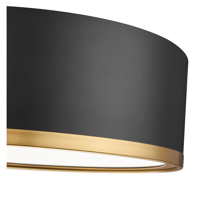 Z-Lite Bradley 1 Light 12.25" Flush Mount, Black/Gold/Frosted