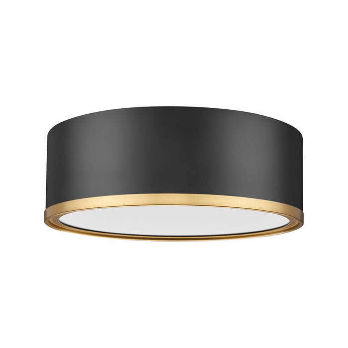 Z-Lite Bradley 1Lt 12.25" Flush Mount, Black/Gold/Frosted