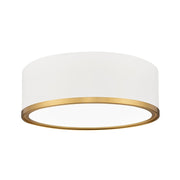 Z-Lite Bradley 1 Light 12.25" Flush Mount, White/Gold/Frosted - 1018F12-MW-MGLD-LED